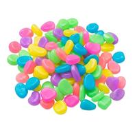 300 Pcs Glow in The Dark Pebbles, White Fish Tank Stones, Garden Stones Powered by Light or Solar Energy, Pebbles for Plant Pots Fish Tank Outdoor Lawn Yard Pathway (Colour)