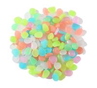 300 Pcs Glowing Pebble Stones Glow in The Dark Pebbles Colorful Luminous Cobblestones Fluorescent Stones for Fish Tank Home Patio and Garden