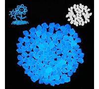 300 PCS Glowing Rocks, Glow in the Dark Pebbles, Glowing Pebble Stones, Fish Tank Stones, White Stones for Garden, for Fish Tank, Home, Garden and Patio (White Irregular)