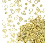 300 Pcs Gold Wedding Table Confetti, Mr and Mrs Glitter Confetti Wedding Decorations Engagement Party Decor for Marriage Ceremony Anniversary Valentine's Day