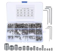 300 Pcs Grub Screws Assorted, Metric Stainless Steel Allen Grub Socket Screws for Door Handles Door Latch Faucet Light, with Allen Key, M2.5/M3/M4/M5/M6/M8