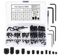 300 Pcs Grub Screws Set, M3/M4/M5/M6/M8 Cup Point Hex Head Socket Allen Screws, Metric Door Handles Fixing Fasteners Carbon Steel, with Allen Key Wrench(M1.5/M2/M2.5/M3/M4)