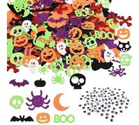 300 Pcs Halloween Foam Stickers, Sparkly Halloween Foam Stickers, Self Adhesive, Trick or Treat Party Bag Fillers, Craft Sticker for Children's Hallowee Party Arts and Crafts Decoration