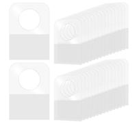300 Pcs Hang Tags, Self-Adhesive Hanging Tabs 1.2×0.9 Inch Round Hole Hanging Tabs Retail Self Adhesive Hang Tags Clear Plastic Sticky Stickers for Retail Handicrafts Jewelry Display