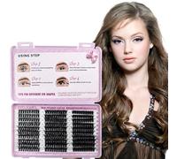 300 PCS Individual Eyelashes Kit - 60D-80D-100D Wispy Cluster Lashes Kit 10-18MM Mix DIY Eye Natural Lashes Fluffy Russian Eyelashes Extensions Curly Durable Eyelash Clusters for Girls & Women