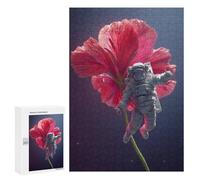 300 PCS Jigsaw Astronaut Floating with Giant Flower Jigsaws for Adults Puzzle But Fun And Humorous Challenging To Complete Unique Birthday And Xmas Gifts 300 PCS