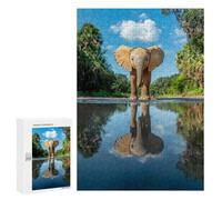 300 PCS Jigsaw Baby Elephant Reflection Jigsaws for Adults Puzzle But Fun And Humorous Challenging To Complete Unique Birthday And Xmas Gifts 300 PCS