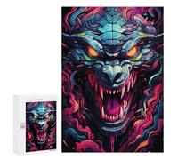 300 PCS Jigsaw Dragon Head Artwork -2 Jigsaws for Adults Puzzle But Fun And Humorous Challenging To Complete Unique Birthday And Xmas Gifts 300 PCS