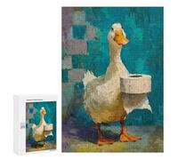 300 PCS Jigsaw Duck with Toilet Paper Roll-4 Jigsaws for Adults Puzzle Stress Reliever Parent-child Interaction Unique Birthday And Xmas Gifts 300 PCS