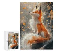 300 PCS Jigsaw Elegant Fox in Autumnal Setting Adult Jigsaw Puzzles For Family Fun Parent-child Interaction Gifts for Friends And Family 300 PCS
