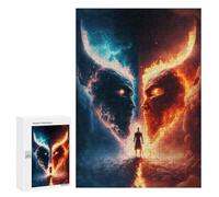 300 PCS Jigsaw Evil Vs Good Epic Battle Poster Jigsaw Puzzles for Adults Family Activities Help The Brain Exercise Deal As Gifts for The Whole Family 300 PCS