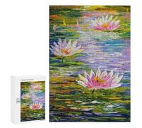 300 PCS Jigsaw Joyful Water Lilies Adult Jigsaw Puzzles For Family Fun Parent-child Interaction Gifts for Friends And Family 300 PCS