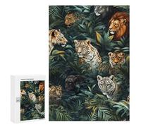 300 PCS Jigsaw Jungle Cats in Amazon Rainforest Jigsaws for Adults Puzzle Stress Reliever Parent-child Interaction Unique Birthday And Xmas Gifts 300 PCS