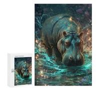 300 PCS Jigsaw Magical Hippo Pond Jigsaws for Adults Puzzle But Fun And Humorous Challenging To Complete Unique Birthday And Xmas Gifts 300 PCS