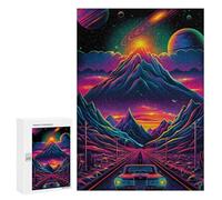 300 PCS Jigsaw Neon Desert Drive Jigsaw Puzzles for Adults Family Activities Help The Brain Exercise Deal As Gifts for The Whole Family 300 PCS