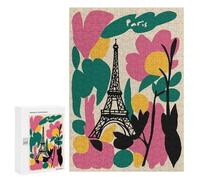 300 PCS Jigsaw Paris Eiffel Tower Floral Art Adult Jigsaw Puzzles For Family Fun Parent-child Interaction Gifts for Friends And Family 300 PCS