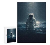300 PCS Jigsaw Puzzle Astronaut Floating in Space Jigsaw for Teenagers Hand Speed Race Wishlist with Santa Claus Toys Educational Games 300 PCS