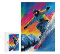 300 PCS Jigsaw Puzzle Colorful Snowboarding Adventure-1 Jigsaw for Teenagers Hand Speed Race Wishlist with Santa Claus Toys Educational Games 300 PCS