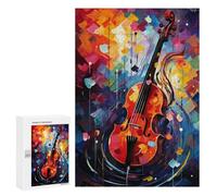 300 PCS Jigsaw Puzzle Colorful Violin Art Print Jigsaw for Teenagers Hand Speed Race Wishlist with Santa Claus Toys Educational Games 300 PCS