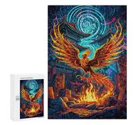 300 PCS Jigsaw Puzzle for Adults A Phoenix Rises from Fire Adult Jigsaw Puzzle Brain Teaser Game Stress Reliever Unique Gifts for Birthday And Christmas 300 PCS