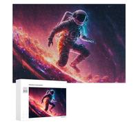 300 PCS Jigsaw Puzzle for Adults Astronaut Surfing Galaxy Puzzle for Adults Fun Games Staycation Kill Time Birthday And Unique Gifts 300 PCS
