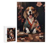 300 PCS Jigsaw Puzzle for Adults Beagle Dog Japanese Food Puzzles for Adults Brain Teaser Game Improve Memory Birthday And Unique Gifts 300 PCS