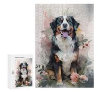 300 PCS Jigsaw Puzzle for Adults Bernese Mountain Flowers Jigsaws for Adults Anti-Stress Toys A Work of Art Unique Gifts for Birthday And Christmas 300 PCS
