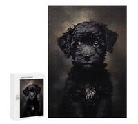 300 PCS Jigsaw Puzzle for Adults Black Poodle Puppy Puzzles for Adults Brain Teaser Game Improve Memory Birthday And Unique Gifts 300 PCS