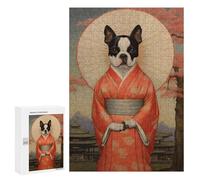 300 PCS Jigsaw Puzzle for Adults Boston Terrier Geisha Jigsaws for Adults Anti-Stress Toys A Work of Art Unique Gifts for Birthday And Christmas 300 PCS