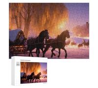 300 PCS Jigsaw Puzzle for Adults Christmas Eve Sleigh Ride Puzzle for Adults Fun Games Staycation Kill Time Birthday And Unique Gifts 300 PCS
