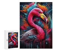 300 PCS Jigsaw Puzzle for Adults Colorful Flamingo Artwork-1 Puzzle for Adults Fun Games Staycation Kill Time Birthday And Unique Gifts 300 PCS