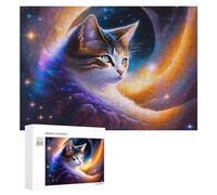 300 PCS Jigsaw Puzzle for Adults Cosmic Cat Aurora-2 Puzzle for Adults Fun Games Staycation Kill Time Birthday And Unique Gifts 300 PCS