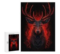 300 PCS Jigsaw Puzzle for Adults Deer Red And Black Animals Adult Jigsaw Puzzle Brain Teaser Game Stress Reliever Unique Gifts for Birthday And Christmas 300 PCS