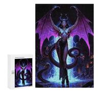 300 PCS Jigsaw Puzzle for Adults Demon Queen Lilith with Snakes And Wings Adult Jigsaw Puzzle Brain Teaser Game Stress Reliever Unique Gifts for Birthday And Christmas 300 PCS