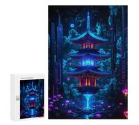 300 PCS Jigsaw Puzzle for Adults Floating Pagoda with Lotus Flowers Japan Adult Jigsaw Puzzle Brain Teaser Game Stress Reliever Unique Gifts for Birthday And Christmas 300 PCS