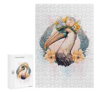 300 PCS Jigsaw Puzzle for Adults Floral Watercolor Pelican Puzzles for Adults Brain Teaser Game Improve Memory Birthday And Unique Gifts 300 PCS