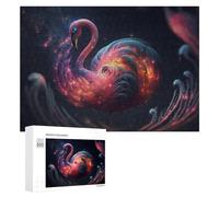 300 PCS Jigsaw Puzzle for Adults Galactic Flamingo Cosmic Beauty -1 Puzzle for Adults Fun Games Staycation Kill Time Birthday And Unique Gifts 300 PCS
