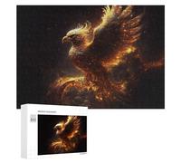 300 PCS Jigsaw Puzzle for Adults Golden Phoenix Rising Mystic Artwork Puzzle for Adults Fun Games Staycation Kill Time Birthday And Unique Gifts 300 PCS