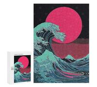 300 PCS Jigsaw Puzzle for Adults Great Wave, Red Sun Adult Jigsaw Puzzle Brain Teaser Game Stress Reliever Unique Gifts for Birthday And Christmas 300 PCS