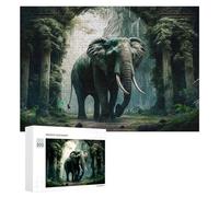 300 PCS Jigsaw Puzzle for Adults Jungle Elephant Majesty -1 Puzzle for Adults Fun Games Staycation Kill Time Birthday And Unique Gifts 300 PCS