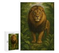 300 PCS Jigsaw Puzzle for Adults Lion in Jungle Painting Puzzles for Adults Brain Teaser Game Improve Memory Birthday And Unique Gifts 300 PCS