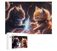 300 PCS Jigsaw Puzzle for Adults Magical Duel Cat Vs. Kitten Puzzle for Adults Fun Games Staycation Kill Time Birthday And Unique Gifts 300 PCS
