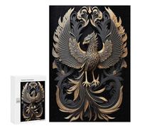300 PCS Jigsaw Puzzle for Adults Majestic Golden Phoenix Puzzles for Adults Brain Teaser Game Improve Memory Birthday And Unique Gifts 300 PCS