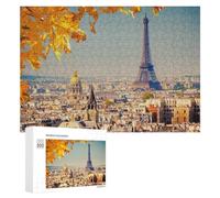 300 PCS Jigsaw Puzzle for Adults Paris Eiffel Tower Autumn Scenery Puzzle for Adults Fun Games Staycation Kill Time Birthday And Unique Gifts 300 PCS