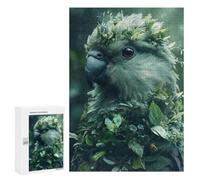 300 PCS Jigsaw Puzzle for Adults, Parrot Covered in Plants And Leaves Artwork, A Rewarding Pastime for Dedicated Jigsaw Fans, for Quiet Evenings