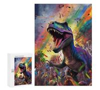 300 PCS Jigsaw Puzzle for Adults Rainbow Dinosaur Party Puzzle for Adults Fun Games Staycation Kill Time Birthday And Unique Gifts 300 PCS