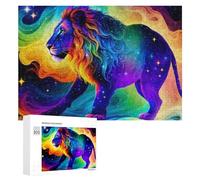 300 PCS Jigsaw Puzzle for Adults Rainbow Lion Fantasy Artwork Puzzle for Adults Fun Games Staycation Kill Time Birthday And Unique Gifts 300 PCS