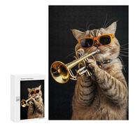 300 PCS Jigsaw Puzzle for Adults Scottish Fold Trumpet Adult Jigsaw Puzzle Brain Teaser Game Stress Reliever Unique Gifts for Birthday And Christmas 300 PCS