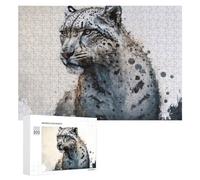 300 PCS Jigsaw Puzzle for Adults Snow Leopard Majestic Wild Beauty Puzzle for Adults Fun Games Staycation Kill Time Birthday And Unique Gifts 300 PCS