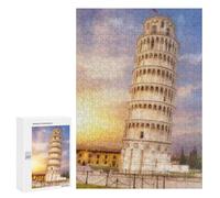 300 PCS Jigsaw Puzzle for Adults The Leaning Tower of Pisa Puzzle for Adults Fun Games Staycation Kill Time Birthday And Unique Gifts 300 PCS